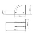 Кронштейн КР-3 для уличного светильника с переменным углом TDM 350x48mm 