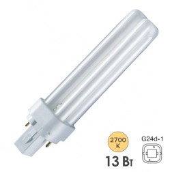 Лампа Osram Dulux D 13W/41-827 G24d-1 теплая 