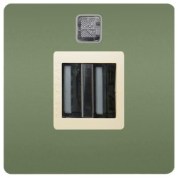 Зарядное устройство 2хUSB 2А Marco Fede, Green Olive/бежевый 