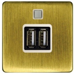 Зарядное устройство 2хUSB 2А Fede Bright Patina/бежевый 