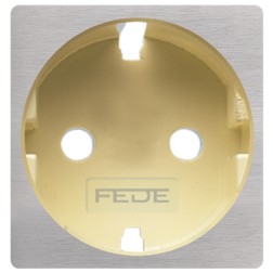 Обрамление розетки 2к+з (механизм FD16823) Soho Fede Brushed Nickel бежевый 