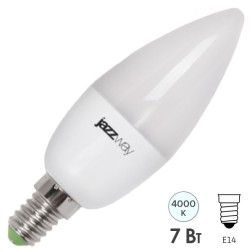 Лампа светодиодная свеча PLED- DIM C37 7w 4000K 540 Lm E14 230/50 Jazzway 