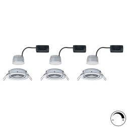 Светильник встраиваемый Paulmann комплект Nova Coin 3 step DIM LED 3x6.5W Хром (100%/50%/25%/off) 