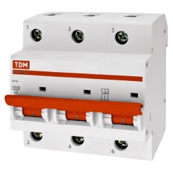 Автоматический выключатель ВА47-100 3Р 25А 10кА характеристика С TDM (автомат) 