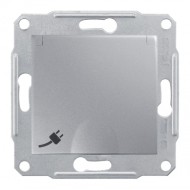 Розетка IP44 16А 2Р+Е с крышкой со шторками быстрозажимные контакты Sedna алюминий