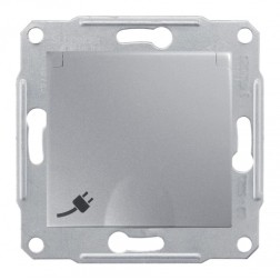 Розетка IP44 16А 2Р+Е с крышкой со шторками быстрозажимные контакты Sedna алюминий 