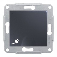 Розетка IP44 2Р+Е 16А с крышкой со шторками быстрозажим.контакты Sedna графит