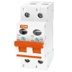 Выключатель нагрузки (мини-рубильник) ВН-32 2P 50A TDM  Выключатель нагрузки (мини-рубильник) ВН-32 2P 50A TDM