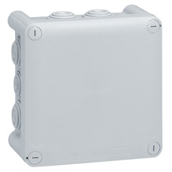 Коробка квадратная Legrand Plexo IP 55 130x130/74 IK 07 10 кабельных вводов серый 