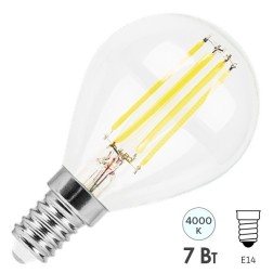 Лампа филаментная светодиодная шарик Feron LB-52 G45 7W 4000K 230V E14 filament белый свет 