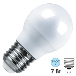 Лампа светодиодная шарик Feron LB-95 7W 6400K 230V E27 G45 холодный свет 