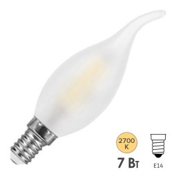 Лампа филаментная светодиодная свеча на ветру Feron LB-167 7W 2700K 230V 740lm E14 DIM filament 