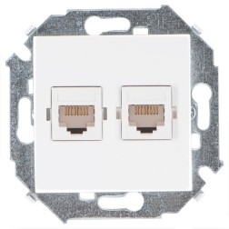 Розетка компьютерная двойная RJ45 кат.6a Systimax Simon 15, белый 