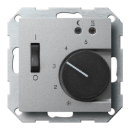 Терморегулятор для теплого пола с внешним датчиком Gira Esprit Алюминий (в сборе) 