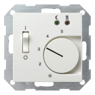 Терморегулятор для теплого пола с внешним датчиком Gira Esprit Linoleum-Multiplex Глянцевый белый (в сборе) 