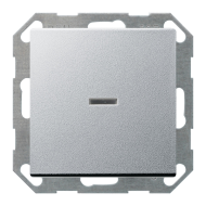 Выключатель одноклавишный с подсветкой Gira ClassiX Art Алюминий (в сборе) 