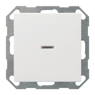 Выключатель одноклавишный с подсветкой Gira E2 Белый шелковисто-матовый (в сборе) 