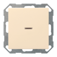 Выключатель одноклавишный с подсветкой Gira E2 Глянцевый кремовый (в сборе) 