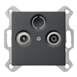 Розетка TV / SAT проходная Gira E3 Антрацит (в сборе) 