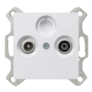 Розетка TV / SAT проходная Gira Standard 55 Глянцевый белый (в сборе) 