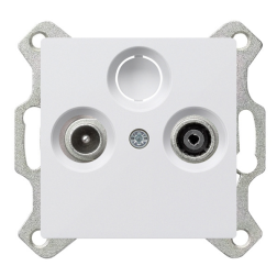 Розетка TV / SAT оконечная Gira Event Opaque Глянцевый белый (в сборе) 