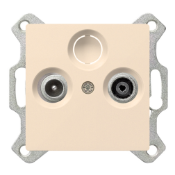 Розетка TV / SAT проходная Gira E3 Глянцевый кремовый (в сборе) 