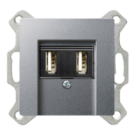 Розетка USB для зарядки устройств Gira Esprit-C Алюминий (в сборе) 