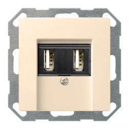 Розетка USB для зарядки устройств Gira ClassiX Art Глянцевый кремовый (в сборе) 
