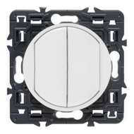 Выключатель двухклавишный Legrand Celiane Белый (в сборе) 