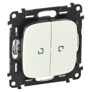 Выключатель двухклавишный с подсветкой Legrand Valena Allure Жемчуг (в сборе) 