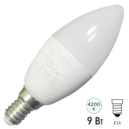 Лампа светодиодная свеча FL-LED C37 9W 4200К 220V E14 840LM 37x100mm 