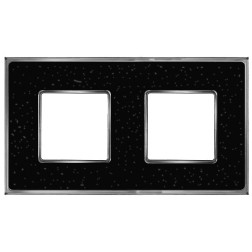 Рамка 2-ная Fede Vintage Corinto, blackquartz-bright chrome 