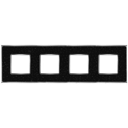 Рамка 4-ная Fede Vintage Corinto, blackquartz-bright chrome 