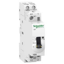 Модульный контактор с ручным управлением iCT Acti 9 Schneider Electric 16A 1НО+1НЗ 230/240В АС 1м 