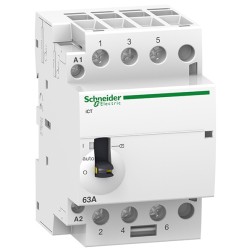 Модульный контактор с ручным управлением iCT Acti 9 Schneider Electric 40A 3п 3НО 220/240В АС 3м 