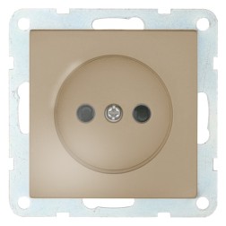 Розетка без з/к, со шторками Экопласт LK60, бежевый  Розетка без з/к, со шторками Экопласт LK60, бежевый