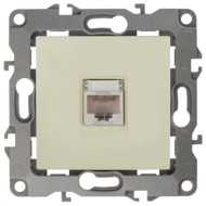 Розетка информационная RJ45 кат.5е IP20 Эра 12, слоновая кость 12-3107-02 (бежевый)