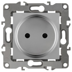 Розетка 2P 16A-250В IP20 Эра 12, алюминий 12-2105-03 