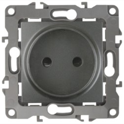 Розетка 2P 16A-250В IP20 Эра 12, графит 12-2105-12 