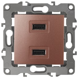 Устройство зарядное USB 230В/5В-2100мА IP20 Эра 12, медь 12-4110-14 