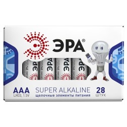 Батарейка AAA ЭРА LR03-28 box (упаковка 28 шт) 5055398651230 