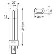 Лампа Osram Dulux S 11W/31-830 G23 тепло-белая 