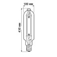 Лампа металлогалогенная Osram HQI-T 2000W/N/E/SUPER 380V 9,6A E40 245000lm 4550k p60 d100x430mm (МГЛ) 