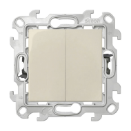 Переключатель двухклавишный (проходной) Simon Simon 24 Слоновая кость (в сборе) 