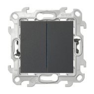 Переключатель двухклавишный (проходной) Simon Simon 24 Графит (в сборе) 