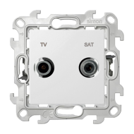 Розетка TV / SAT проходная Simon Simon 24 Белый (в сборе) 