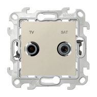 Розетка TV / SAT проходная Simon Simon 24 Слоновая кость (в сборе) 