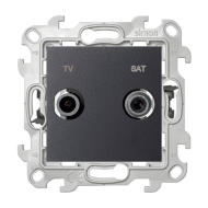 Розетка TV / SAT проходная Simon Simon 24 Графит (в сборе) 