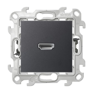 Розетка HDMI Simon Simon 24 Графит (в сборе) 