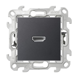 Розетка HDMI Simon Simon 24 Графит (в сборе) 